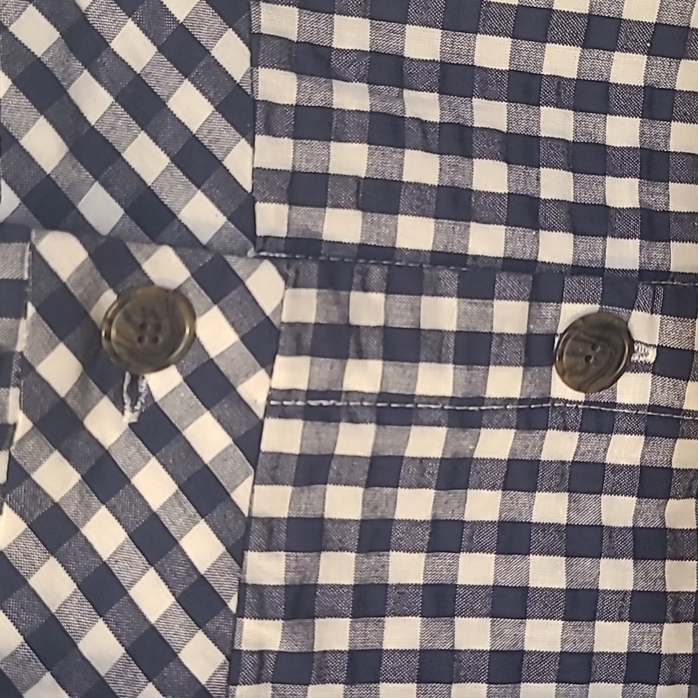 J. Crew Navy and White Gingham Midi Dress - Picture 6 of 16